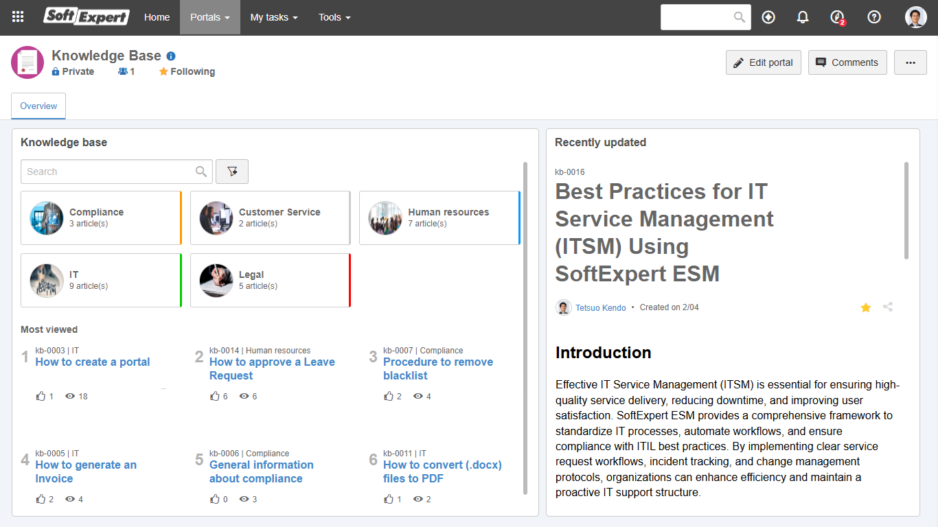 Knowledge base overview